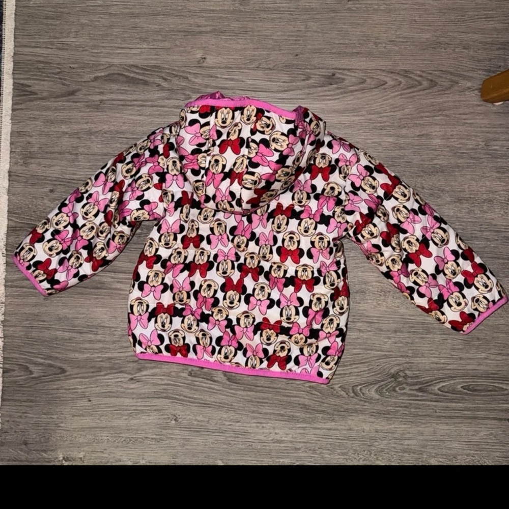 Disney Junior MINNIE Size 2T Zip Front Hooded Puffer Jacket NEW